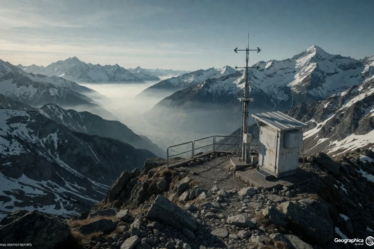 Meteorologische Station in den Schweizer Alpen